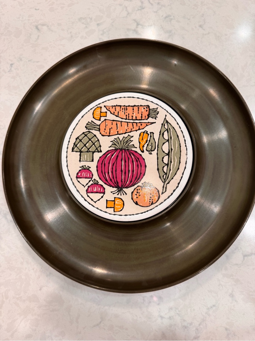 Vintage 1970s Japan Vegetable Serving Tray MCM Retro Kitchen 12”